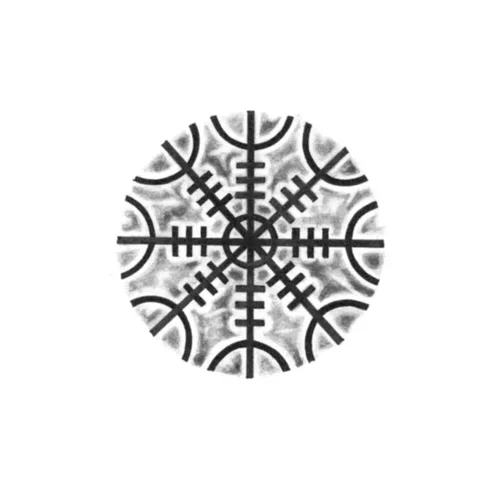 Vista 2 de El timón del asombro - Tatuaje Aegishjalmr/Tatuaje de Aegishjalmur/Tatuaje vikingo