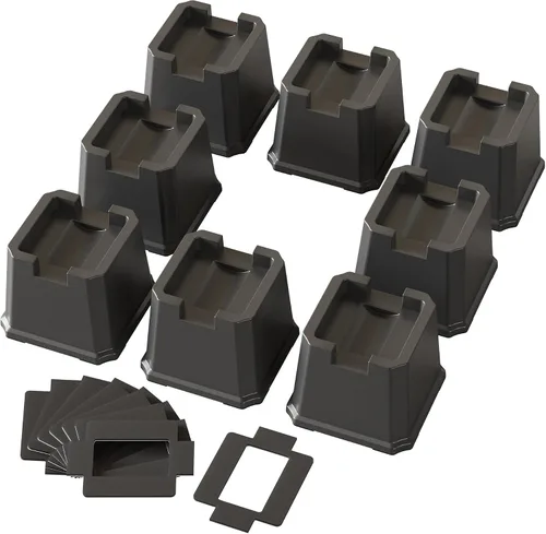 Vista 16 de Paquete de 9 elevadores de cama de 3 pulgadas resistentes para muebles que se adaptan a ruedas de cama, sofá, mesa y sofá, color negro For Wheels