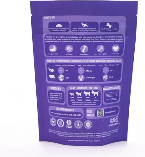 Vista 6 de Comida para perros, proteína de grillo, alternativa vegana y vegetariana de alimentos para perros, a base de insectos, probióticos, superalimentos