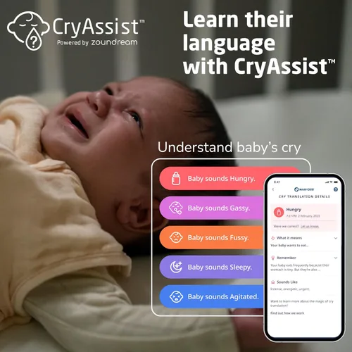 Vista 3 de Maxi-Cosi See Pro 360 Baby Monitor con traducción CryAssist™ AI Cry Translation, cámara HD 2K con PTZ, unidad principal segura sin Wi-Fi de 5
