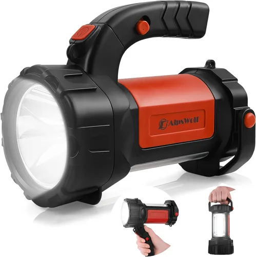Vista 9 de Linterna de camping recargable, linterna LED con 800 lúmenes, 3600 mAh, correa incluida, luz de camping brillante portátil para emergencia