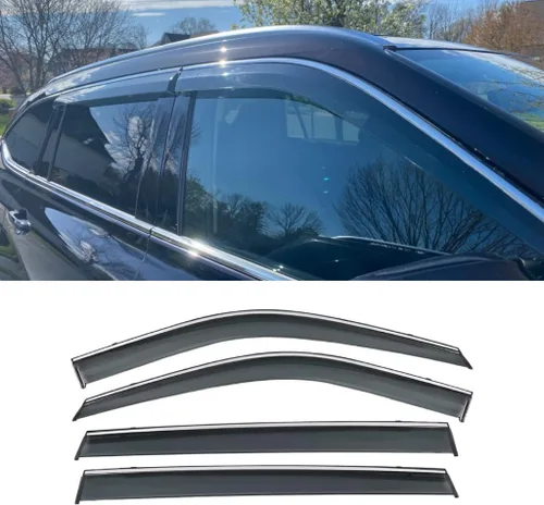 Vista 26 de Protector de lluvia adhesivo compatible con Toyota RAV4 2019-2025, protector de parabrisas de policarbonato, deflector de viento para ventana