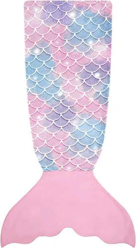 Vista 8 de WERNNSAI Manta de Cola de Sirena para Niños - Manta Ponible de Sirena que Brilla en la Oscuridad para Niñas de Invierno Franela Suave con Escamas