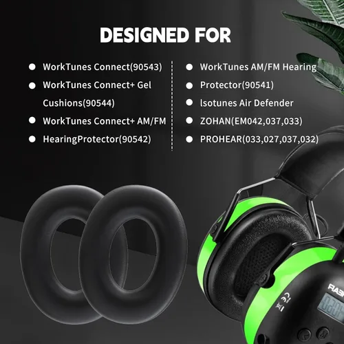 Vista 3 de Paquete de 2 almohadillas de espuma de repuesto para auriculares 3M Worktunes Connect, protectores auditivos, auriculares 90543 90541 101 - Suave