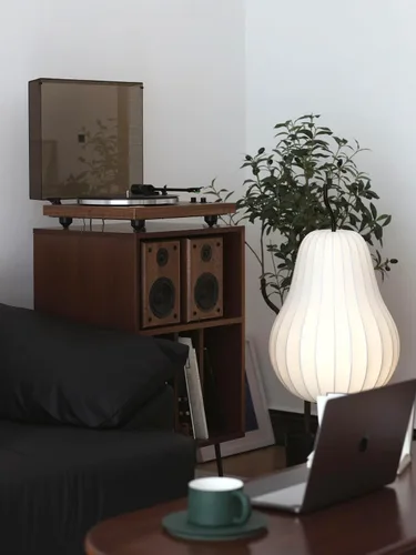 Vista 5 de Arkrocket Cassini - Tocadiscos con estante de audio, tocadiscos Bluetooth de alta fidelidad con 2 altavoces para estantería, tocadiscos de vinilo