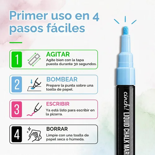 Vista 6 de Cinch - Pizarra blanca magnética para refrigerador de 17 x 11 pulgadas, más 4 marcadores y borrador grande con imanes, pizarra magnética