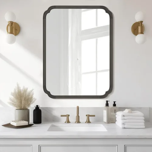 Vista 29 de Espejos de Baño de Madera para Montar en la Pared, 16" x 20" Marco de Madera Rústica Espejos de Pared Decorativos para Sala de Estar o Dormitorio