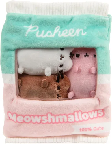 Vista 3 de GUND Pusheen Meowshmallows - Bolsa de golosinas con mini felpa extraíble, animales de peluche para edades de 8 años en adelante, rosa/verde, 7.5