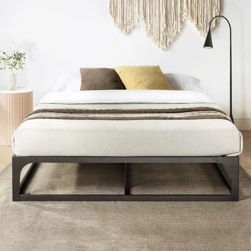 Vista 3 de Somier de cama individual Mellow 9 pulgadas, con base de colchón de láminas de acero resistente Negro