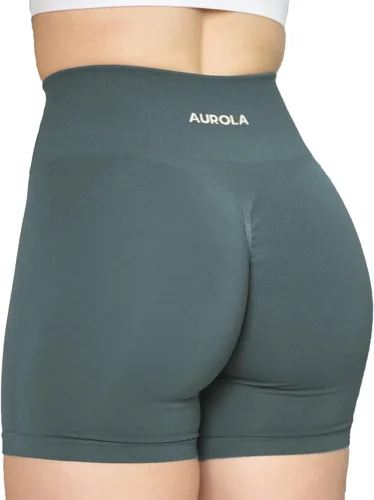 Vista 5 de AUROLA Intensify - Pantalones cortos de entrenamiento para mujer, sin costuras, para gimnasio, yoga, correr, deporte, ejercicio activo, fitness
