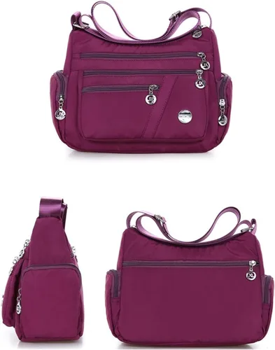 Vista 2 de Bolso bandolera multifunción para mujer, bolsa de mensajero de nailon impermeable (color : D)