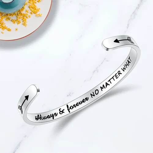 Vista 2 de TONY & SANDY - Brazaletes motivacionales para mujeres, adolescentes o niñas, regalos de cumpleaños personalizados para mamá, hija, hermana o amigas