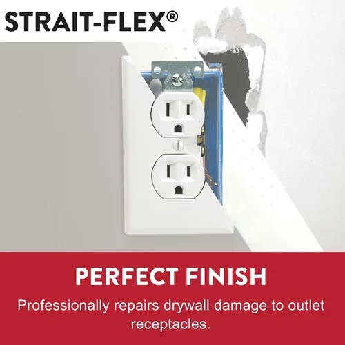 Vista 3 de Strait-Flex Parche para paneles de yeso – Parche de salida para reparaciones de cajas eléctricas – Solución de reparación de paneles de yeso