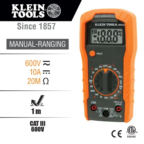 Vista 2 de Kit de prueba eléctrica Klein Tools 80067 con termómetro digital IR, multímetro, probador de voltaje sin contacto en forma de bolígrafo y probador