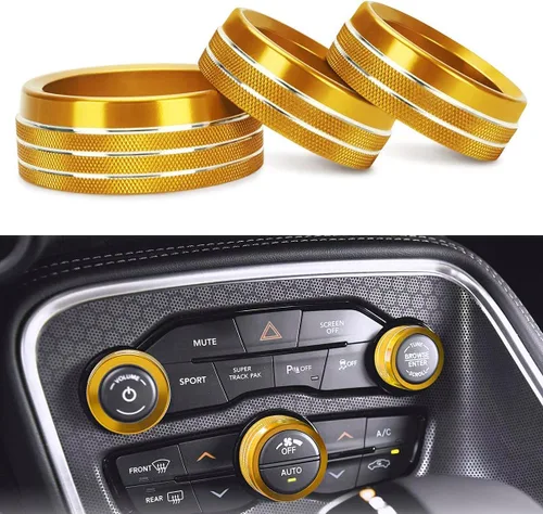 Vista 16 de Auprite Fundas de perilla de control de clima para accesorios Challenger 2015-2023 2024, para Dodge Charger 2015-2023 2024, para Dodge Chrysler Negro