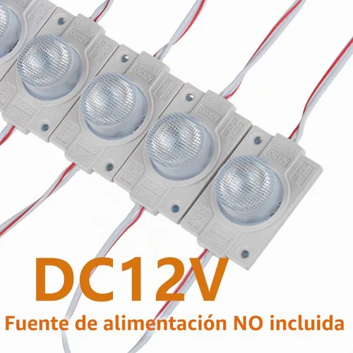 Vista 2 de Módulo LED 2V con lente 6500K 2.0W para caja de luz con cinta adhesiva trasera (paquete de 20 unidades)