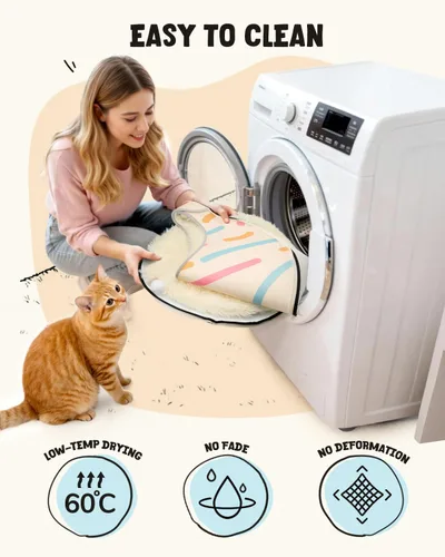 Vista 7 de BurgeonNest Cueva redonda de 20 pulgadas para gatos, casa cerrada con capucha para mascotas para gatitos de interior, carcasa de EVA anticolapso