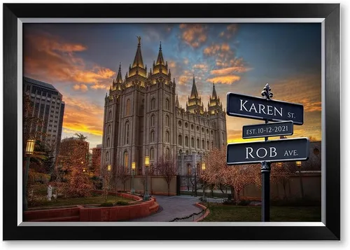 Vista 41 de IPIC - Personalized Framed Canvas with Custom Street Sign in Boston Personalized Street Signs with Names, Custom Canvas Print, Boston Sunset