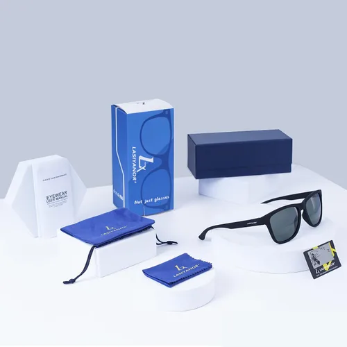 Vista 6 de Lasiyanor Gafas de sol polarizadas cuadradas TAC ligeras, marco TR90, protección UV400, gafas de sol de diseño moderno para hombres y mujeres