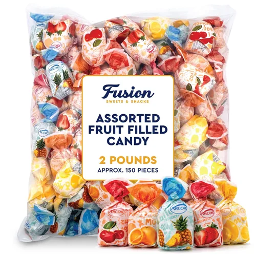 Vista 3 de Arcor - Caramelos duros rellenos de frutas, bolsa surtida de 2 libras a granel (aproximadamente 150 piezas), dulces Bon Bons Fruitfuls, caramelos