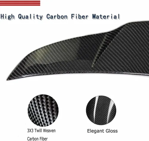 Vista 3 de Alerón trasero de fibra de carbono, marca JCSportline, para Infiniti Sedan de 4 puertas, modelos G25 años 2011 y 2012 y G37, años 2009-2013