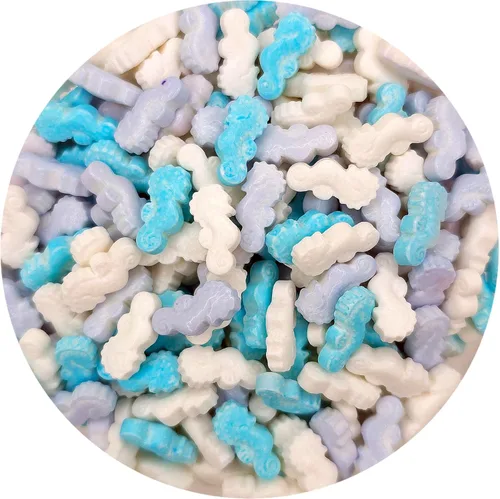 Vista 14 de NCS Gránulos comestibles en forma de tiburón – Decoración de cupcakes azules, pasteles y galletas, 7 onzas