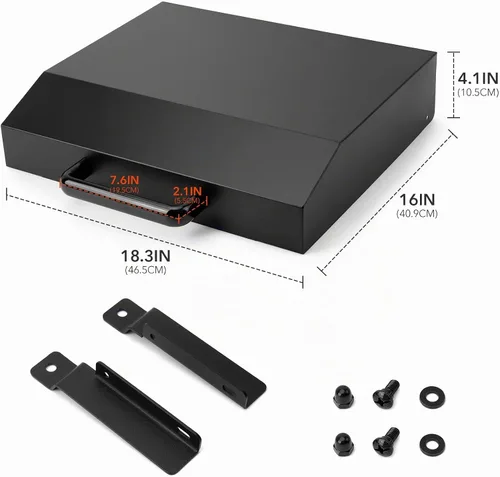 Vista 2 de Stanbroil - Tapa de plancha de 17 pulgadas para modelos de grasa frontal Blackstone Acero con recubrimiento en polvo, se adapta a modelos