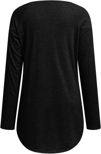 Vista 5 de Aniywn Sudadera de talla grande para mujer, holgada, de manga cortalarga, delgada, sólida, impresa, sin botones