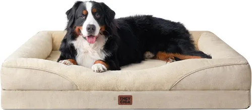 Vista 16 de EHEYCIGA Cama ortopédica para perros medianos, sofá cama de espuma viscoelástica con lados, forro impermeable y funda extraíble lavable, sofá