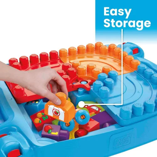 Vista 4 de Mega Bloks First Builders Build 'n Learn - Mesa con bloques de construcción grandes, juguetes de construcción para niños pequeños (30 piezas)