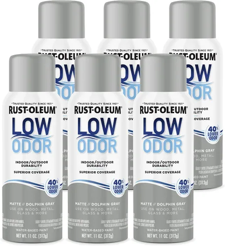 Vista 33 de Rust-Oleum - Pintura en aerosol prémium de bajo olor, gris ancla brillante Olor 40% menor que las pinturas en aerosol tradicionales, durabilidad