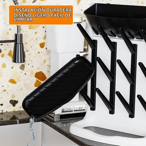 Vista 6 de Yieach Estante de secado vertical más grande para biberones, sin BPA, ahorro de espacio, soporte de secado para encimera, soporte para biberones