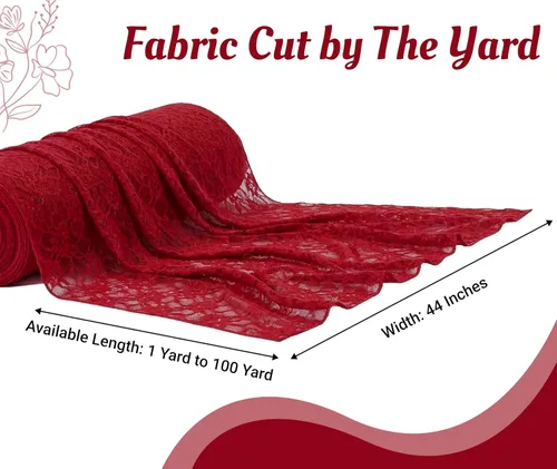 Vista 2 de MDS® Paquete de 5 telas de encaje de 44 pulgadas de ancho, patrón floral suave Rachelle ribete de encaje, material multiusos para costura