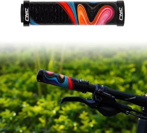 Vista 4 de Chooee - Puños de bicicleta de silicona, puños de manillar de gel de sílice con bloqueo para bicicleta de montaña MTB