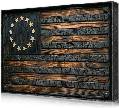 Vista 21 de DECORARTS - Arte de pared enmarcado con bandera de los Estados Unidos. Impresiones giclée en lienzo para decoración de pared. Total