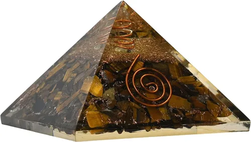 Vista 9 de Pirámide de orgón con cristal de angelita y punta de cuarzo de bobina curativa, piedras curativas naturales, generador de energía de orgonita