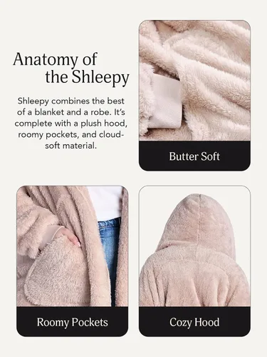 Vista 4 de UnHide Shleepy Faux Fur Robe - Lightweight, Extra Soft, & Warm Wearable Blanket - Made From Soft Polyester Faux Fur