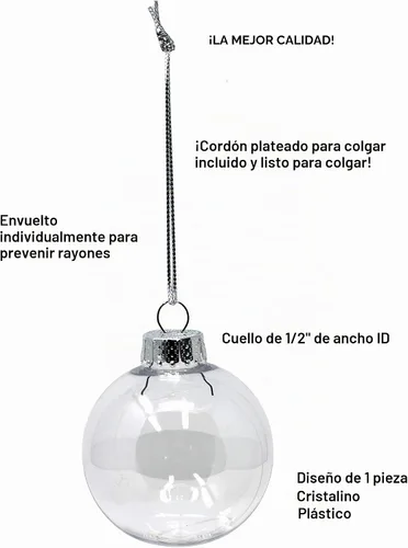Vista 6 de Creative Hobbies® - Paquete de 25 piezas de adornos redondos de plástico transparente de 2.638 in (2-5/8 pulgadas) - Ideal para manualidades