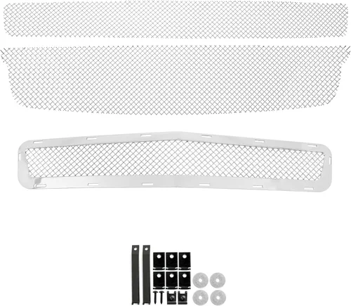 Vista 2 de APS Rejilla de malla cromada de acero inoxidable premium compatible con Chevy Malibu 2008 2009 2010 2011 2012 parachoques inferior superior