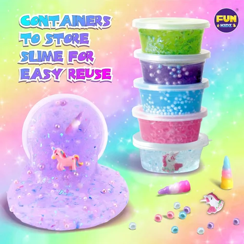 Vista 7 de Kit de Slime de Unicornio Esponjoso para Niñas, FunKidz Regalo de Slime de Nube para Mayores de 6 Años, Divertido Kit de Fabricación de Slime