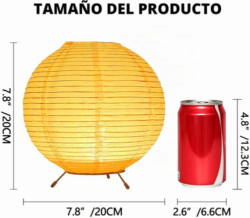 Vista 3 de YY YEARCHY Lámpara de mesa de papel globo con pilas de 7.8 pulgadas