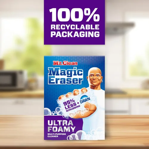 Vista 8 de Mr. Clean Esponja espumosa con borrador mágico, limpiador multiusos, poder de limpieza Dawn, limpiador de pared, limpiador de tenis, limpiador