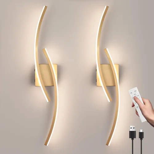 Vista 14 de Lámpara de pared moderna cableada de 3000 ~ 6000 K, lámpara de pared LED plateada de 31.5 pulgadas, luces de pared de níquel cepillado