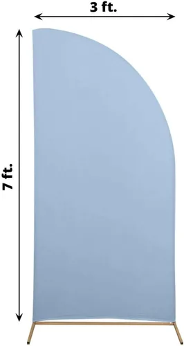 Vista 48 de Efavormart - Juego de 4 fundas de elastano beige para arco de media luna, fundas de telón de fondo Chiara de 2.5 pies a 7 pies para escenarios