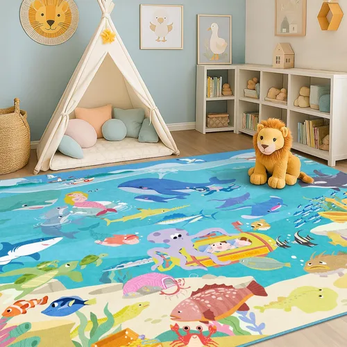 Vista 19 de Alfombra preescolar del alfabeto de 3 x 5 para niños pequeños, alfombra de juego ABC suave para el aprendizaje del bebé, alfombra educativa