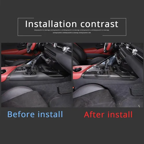 Vista 2 de CHEAYAR Panel de cambios lateral de consola central compatible con Toyota Supra GR A90 A91 MK5 2019-2022, marco adhesivo para panel de cambios