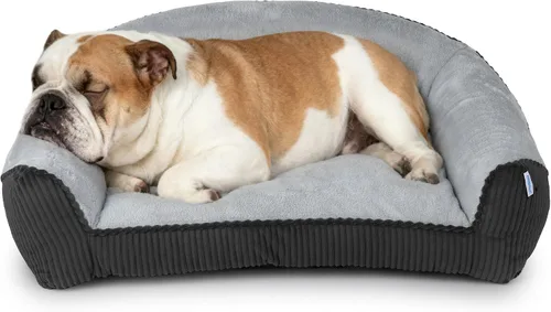 Vista 7 de [Usado] Cama Ortopédica para Perros para Perros Extra Grandes - Cama Sofá para Perros Impermeable de Espuma Viscoelástica con Lados, Camas para Gris