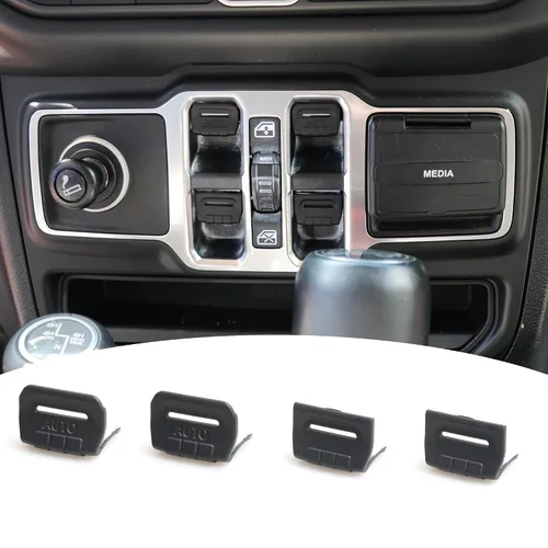 Vista 11 de Cubierta para interruptor de ventana de consola central, compatible con Jeep Wrangler JL 2018-2024 2025 2026 2/4 puertas 4XE Gladiator JT