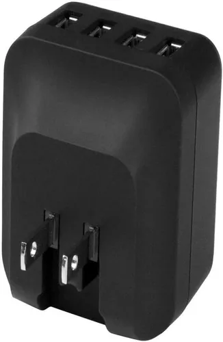 Vista 2 de StarTech.com Cargador de pared USB de viaje de 4 puertos - Adaptador de viaje internacional de 34 W/6.8 A - Estación de carga USB portátil