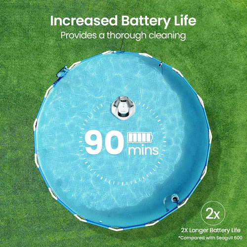 Vista 4 de AIPER Seagull SE 2025 Cordless Robotic Pool Vacuum with 1200GPH Strong Suction, Lasts 90 Mins Runtime, LED Indicator,Pool Vacuum for Above-Ground